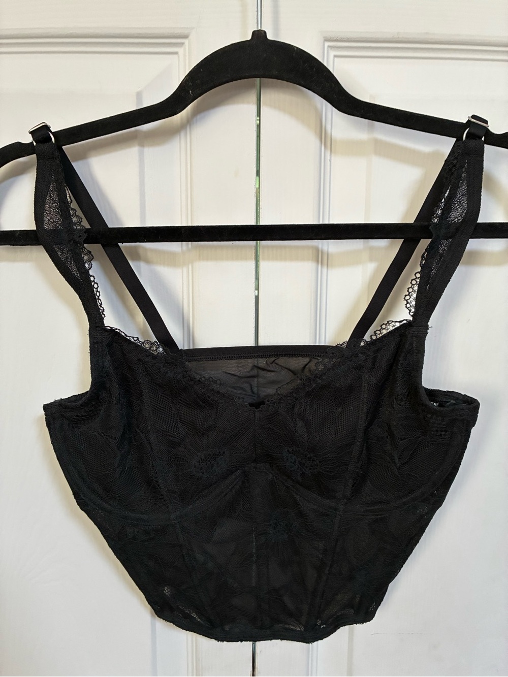 Gilly Hicks Black Lace Boned Bralette Corset Top - Great Condition!